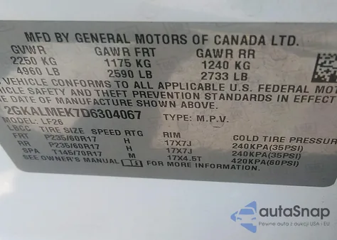 2013 GMC Terrain Sle-1 из США, поврежденный, VIN 2GKALMEK7D6304067